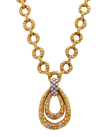 -Torino Mid Century Convertible Necklace Sautoir In 18Kt Gold With 2.15 Ctw In Diamonds