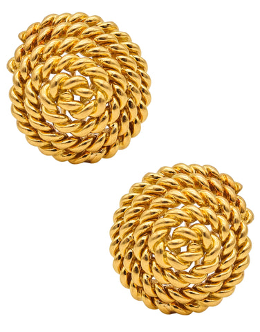Tiffany & Co 1985 Schlumberger Design Twisted Ropes Earrings In 18Kt Yellow Gold