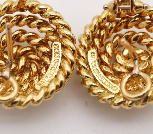Tiffany & Co 1985 Schlumberger Design Twisted Ropes Earrings In 18Kt Yellow Gold