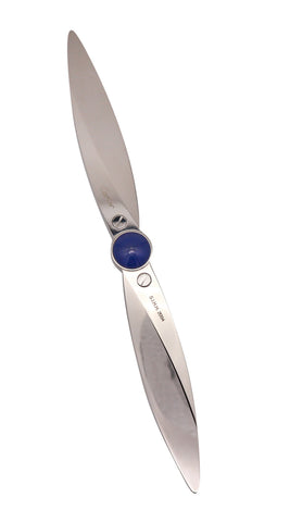 Cartier Paris Santos Letter Opener Paper Weight In Plated Stainless With Glass NIB