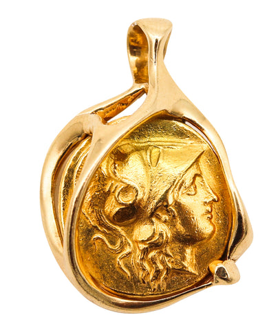 Alexander The Great 336 BC Rare Gold Stater Coin Mount In 18 Kt Yellow Gold Frame