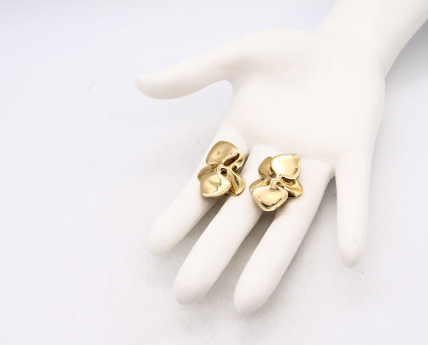 Angela Cummings 1984 New York Orchids Flowers Clips Earrings In 18Kt Yellow Gold