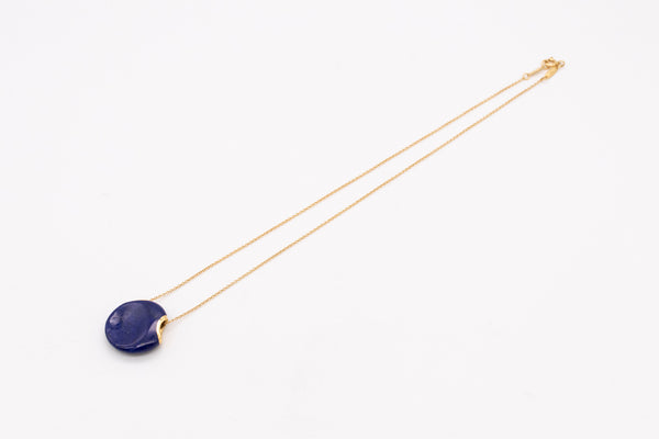 *Tiffany & Co. by Elsa Peretti Touchstone necklace in 18 kt yellow gold with lapis lazuli