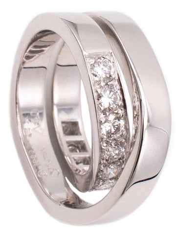 Cartier Paris Nouvelle Crossover Ring In 18Kt White Gold With 1 Cts Of VVS Diamonds