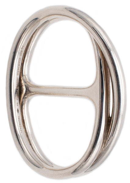 HERMES PARIS CHAINE D'ANCRE PUNK DOUBLE RING IN STERLING SILVER