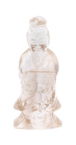 *China 1920 Standing Quan Yin "God Of Mercy" Sculpture Carved In Rock Quartz 599.5 Carats