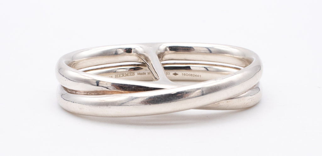 HERMES Deux anneaux Silver Ring 8号-