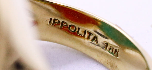 IPPOLITA 18 KT GOLD TURQUOISE, MOP & CARNELIAN MODERN CANDY RING