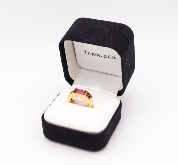 Tiffany And Co Paloma Picasso Studio Geometric Ring In 18Kt Gold With 4.34 Cts Of Pink Tourmalines