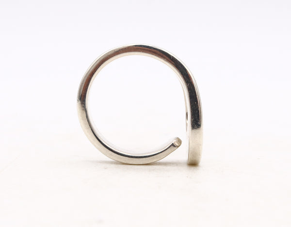 *Tiffany & Co. 1973 Don Berg rare geometric loop Ring in solid .925 sterling silver
