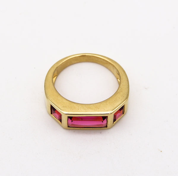 Tiffany And Co Paloma Picasso Studio Geometric Ring In 18Kt Gold With 4.34 Cts Of Pink Tourmalines