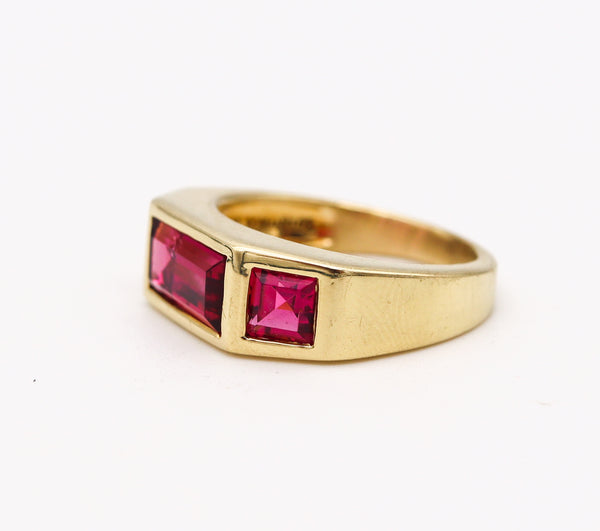 Tiffany And Co Paloma Picasso Studio Geometric Ring In 18Kt Gold With 4.34 Cts Of Pink Tourmalines