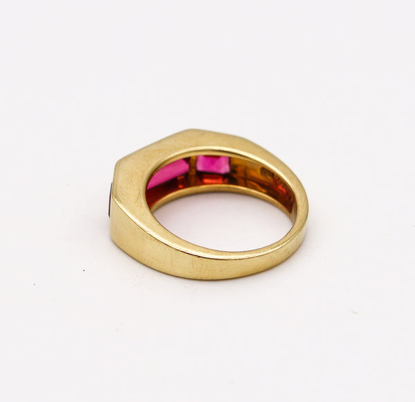 Tiffany And Co Paloma Picasso Studio Geometric Ring In 18Kt Gold With 4.34 Cts Of Pink Tourmalines