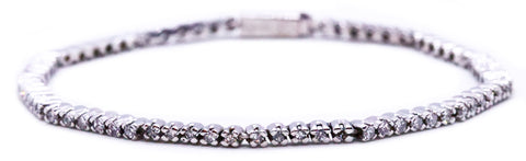 UNOAERRE 14 KT WHITE GOLD DIAMONDS TENNIS BRACELET