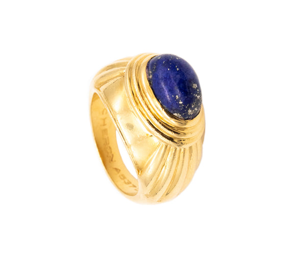 Boucheron Paris Jaipur Cocktail Ring In 18Kt Yellow Gold With 3 Cts Lapis Lazuli