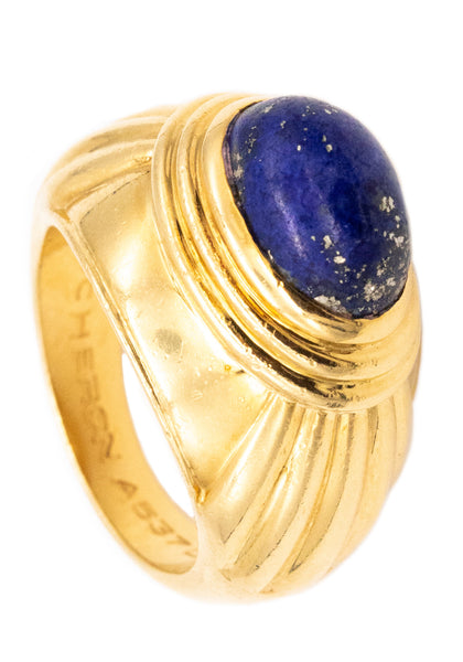 Boucheron Paris Jaipur Cocktail Ring In 18Kt Yellow Gold With 3 Cts Lapis Lazuli