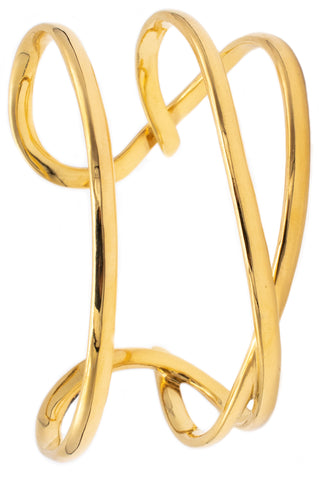 *Tiffany & Co 1980 by Angela Cummings Twisted wired cuff in solid 18 kt yellow gold