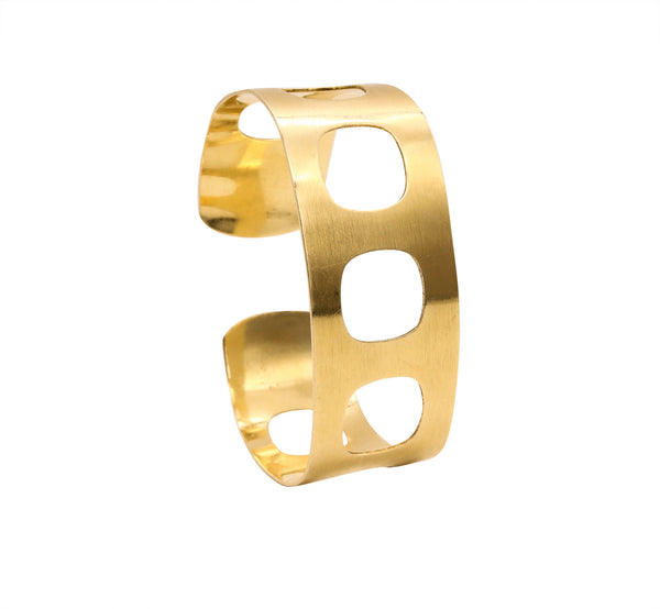 *Cartier Paris 1968 by Jean Dinh Van a Rare geometric bracelet cuff in solid 18 kt yellow gold
