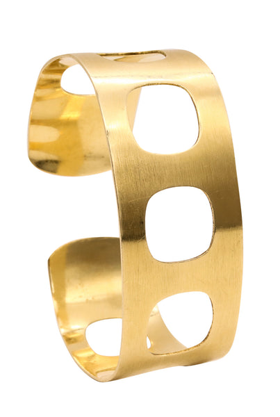 *Cartier Paris 1968 by Jean Dinh Van a Rare geometric bracelet cuff in solid 18 kt yellow gold