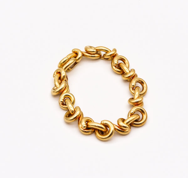-Van Cleef Arpels 1970 Paris Twisted Links Bracelet In 18 Kt Yellow Gold