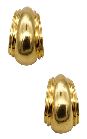 *Tiffany & co. 1984 by Paloma Picasso Vendome earrings in solid 18 kt yellow gold