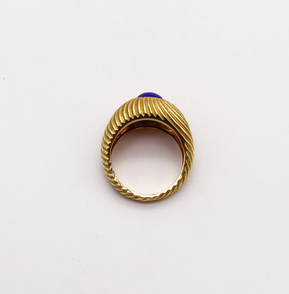 -Tiffany Co 1970 Schlumberger Cocktail Ring In 18Kt Yellow Gold With Lapiz Lazuli