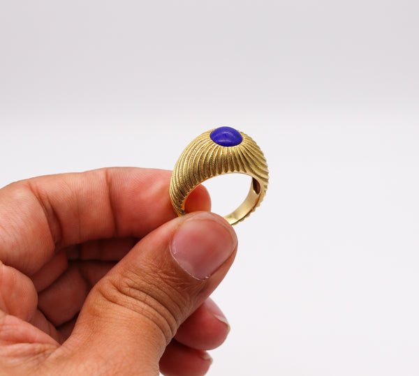 -Tiffany Co 1970 Schlumberger Cocktail Ring In 18Kt Yellow Gold With Lapiz Lazuli