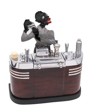 +Ronson USA 1935 Art Deco Bartender Lighter Cigarette Dispenser Bar Box In Steel And Lacquer