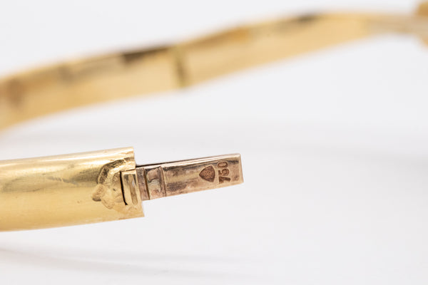Karl Stittgen 1970 Canada Geometric Organic Bracelet 18Kt Yellow Gold With Sliced Agate