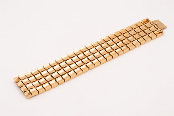 MID-CENTURY 1960'S MASSIVE GEOMETRIC BRACELET IN 18 KT YELLOW GOLD