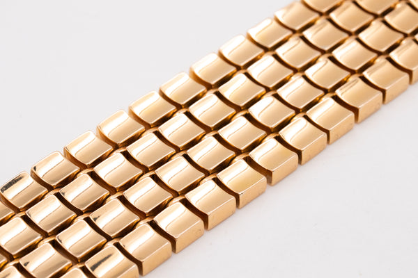 MID-CENTURY 1960'S MASSIVE GEOMETRIC BRACELET IN 18 KT YELLOW GOLD