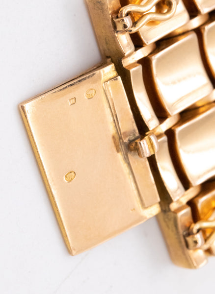 MID-CENTURY 1960'S MASSIVE GEOMETRIC BRACELET IN 18 KT YELLOW GOLD