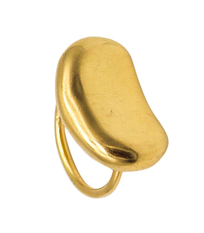 Tiffany & Co 1977 Elsa Peretti Rare Extra Large Kinetic Bean Ring In 18Kt Yellow Gold