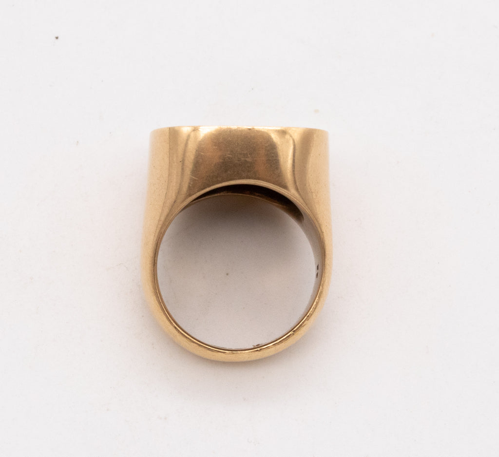 Gucci Resin Geometric Signet Ring - Gold-Tone Metal Cocktail Ring