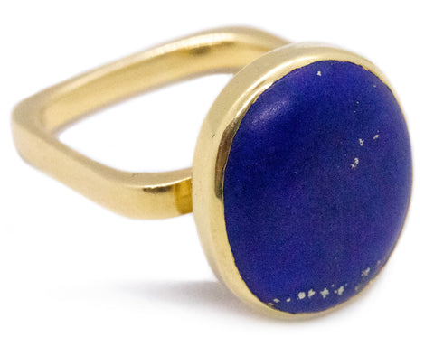 CARTIER PARIS JEAN DINH VAN RARE 1960 18 KT GOLD RING WITH LAPIS LAZULI