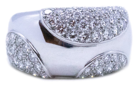 CARTIER PARIS 18 KT WHITE GOLD RING WITH 3.20 Cts OF VVS DIAMONDS