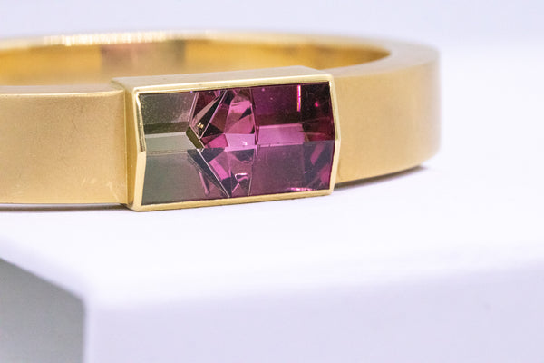 Munsteiner Germany Bracelet In 18Kt Solid Yellow Gold With 21.45 Cts Watermelon Tourmaline