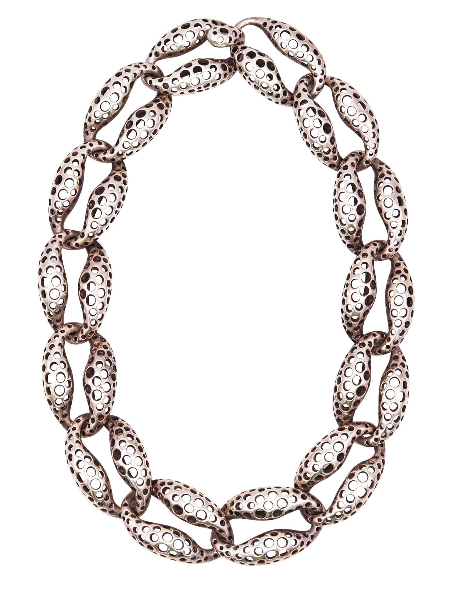 Angela Cummings 1991 Studios Perforations Free-Form Necklace In Solid .925 Sterling Silver
