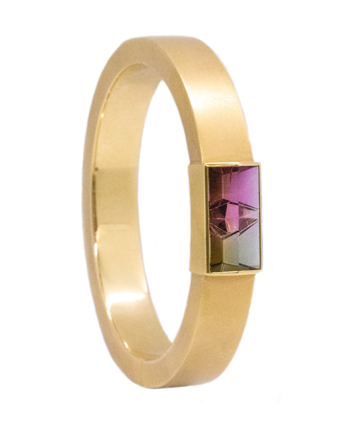 Munsteiner Germany Bracelet In 18Kt Solid Yellow Gold With 21.45 Cts Watermelon Tourmaline