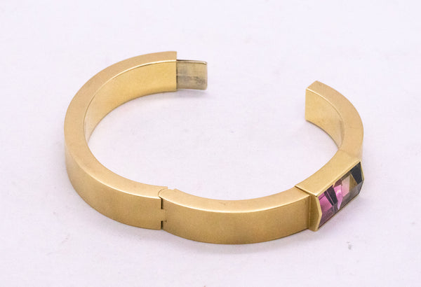 Munsteiner Germany Bracelet In 18Kt Solid Yellow Gold With 21.45 Cts Watermelon Tourmaline