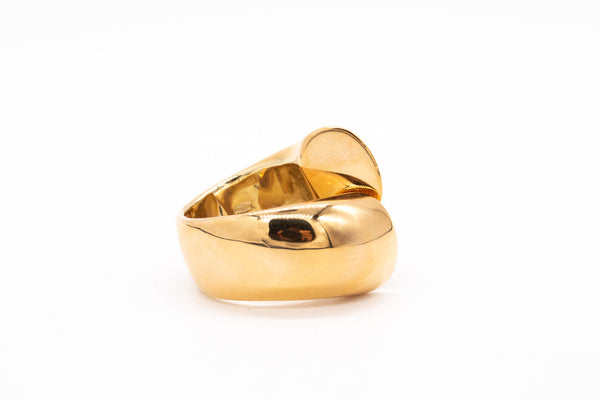 VHERNIER MILANO MODERN GEOMETRIC VAGUE RING IN 18 KT YELLOW GOLD