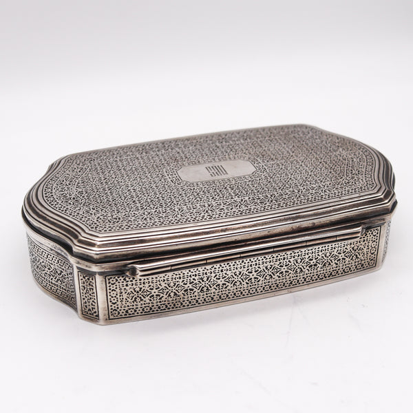 Tiffany Co. 1927 Art Deco Chiseled Arabesque Box With Lid In 925 Sterling Silver