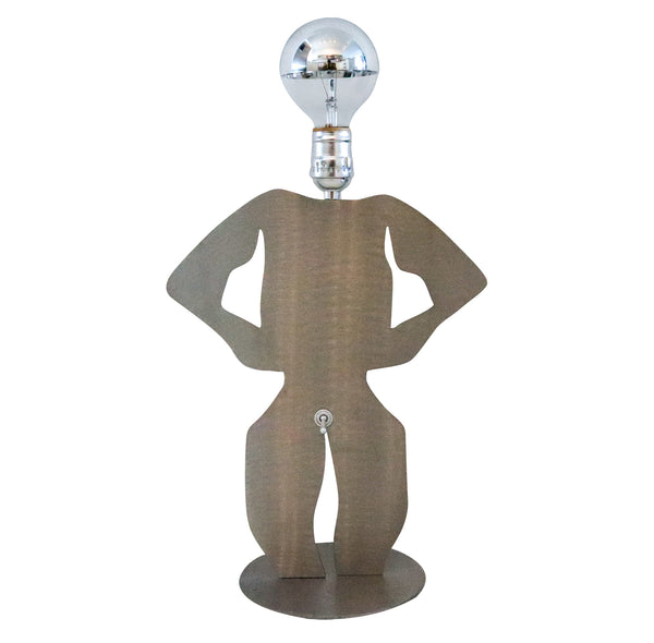 Postmodernist 1980 Memphis Pop Art Lamp In Stainless Steel In The Shape of Man