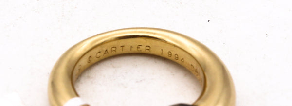 Cartier 1994 Paris La Bague Perla Ring In 18Kt Yellow Gold With Round Tahitian Black Pearl