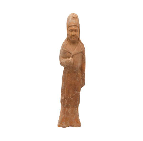 *China 618-917 AD Tang Dynasty Ancient Figure Of A Court Officer In Earthenware Pottery