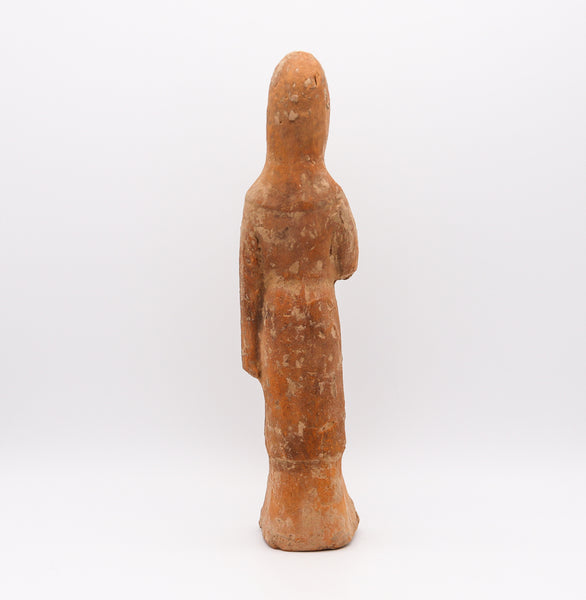 *China 618-917 AD Tang Dynasty Ancient Figure Of A Court Officer In Earthenware Pottery