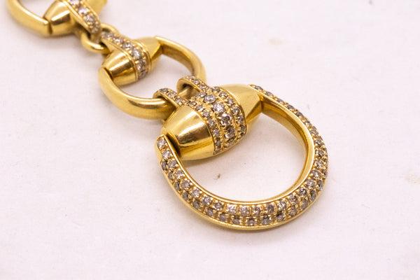 GUCCI ITALY 18 KT GOLD HORSEBIT BEVERLY NECKLACE WITH 1.75 Ctw DIAMONDS