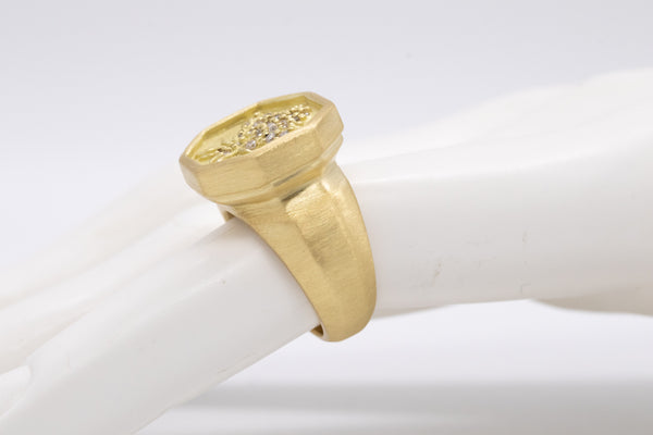 SLANE & SLANE BEE COCKTAIL RING IN 18 KT YELLOW GOLD WITH DIAMONDS