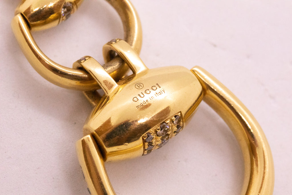 ITALY 18 KT GOLD HORSEBIT BEVERLY NECKLACE WITH 1.75 Ctw DIAMOND – Treasure Fine Jewelry