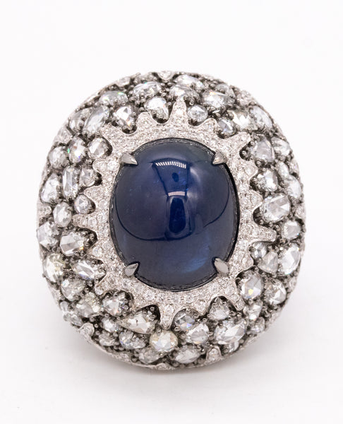Mouawad Rare Cocktail Ring In 18Kt With 23.56 Ctw In Diamonds And Sapphire